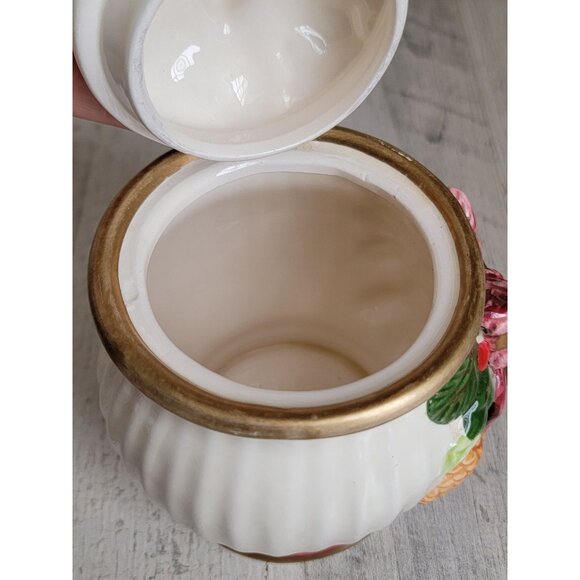 Bow pinecone mini cookie vase jar vintage home decor mistletoe xmas - Picture 7 of 9